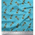 thumbnail image 1 of Soimoi Rayon Crepe Fabric Star,Knife & Circus Dog Cartoon Printed Fabric 1 Yard 46 Inch Wide, 1 of 1