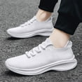 thumbnail image 2 of CAICJ98 Men Shoes Sneakers Lightweight Walking Shoes Breathable Mesh Casual Shoes Non Slip Athletic Fashion Tennis Shoes for Men White,11.5, 2 of 7