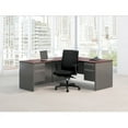 thumbnail image 4 of HON 38000 Series Double Pedestal Desk - 4-Drawer 72" x 36" x 29.5" - 4 x Box Drawer(s), File Drawer(s) - Double Pedestal - Radius Edge - Material: Wood, Steel - Finish: Charcoal, Laminate, Mahogany, 4 of 7