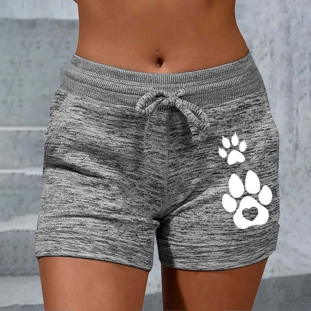 WILLBEST Pantalones Casuales elegantes para Mujer para Yoga y Deportes: Shorts Elásticos con Lazo y Estampados de Moda. Grande