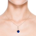 thumbnail image 4 of ANGARA Lab Grown 4 Ct Blue Sapphire Infinity Pendant with Lab Diamond Accents for Women in 14K Rose Gold (Size-9mm) | Anniversary, Jewelry Gift for Women | Lab-Grown Blue Sapphire Necklace, 4 of 8