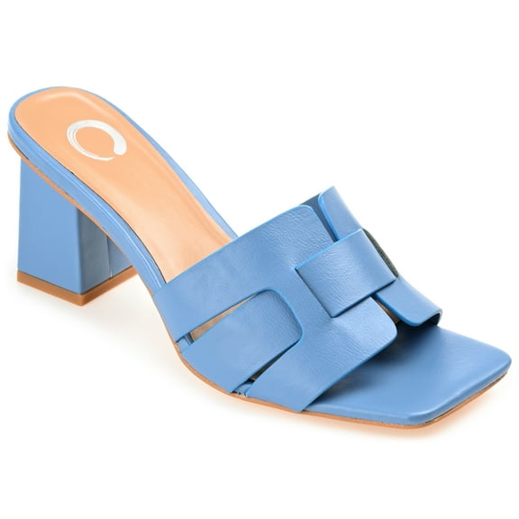 Journee Womens Renatta Open Square Toe Block Heel Dress Sandals