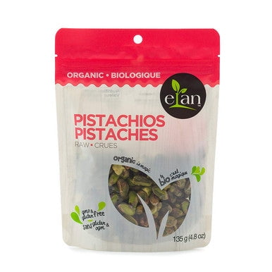 Elan Organic Raw Pistachios, 4.8 oz, Unsalted Kernels, No Shell,Pistachio Nuts, Non-GMO, Vegan, Gluten-Free, Kosher, Healthy Snacks