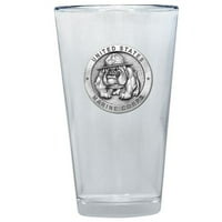 USMC Bulldog Pint Glass by Heritage Metalworks