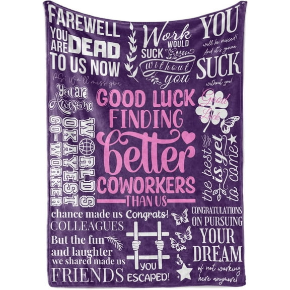 LHSHID Coworker Leaving Gifts for Women Flannel Blankets Throws Going Away Gift for Coworker Women Goodbye Farewell New Job Presents Purple Finding Better Coworker Than Us 30x40in