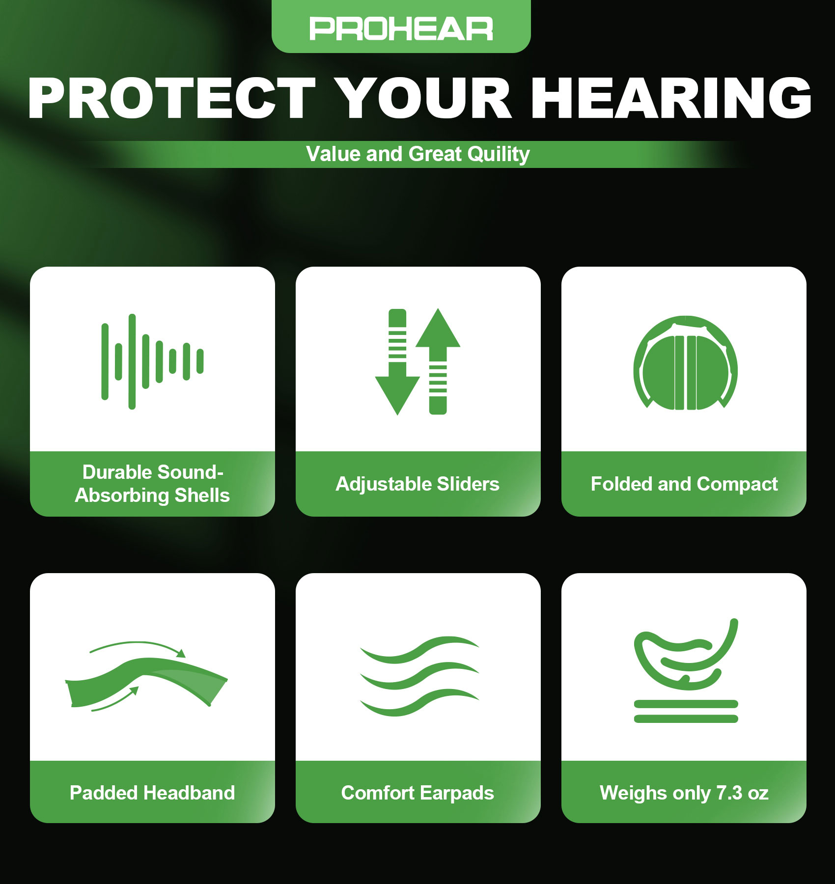 Prohear EM038 Ear Protection Safety Earmuffs, 28dB NRR photo 5