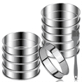 thumbnail image 1 of 10PCS Premium English Muffin Rings Set-4 Inch Double Rolled Stainless Steel Mold for Baking Tart & Crumpets, 1 of 7