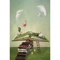 thumbnail image 1 of BSDHOME Polyester 5x7ft Book Background Flamingo Grass Garden Backdrops Back to School Theme Photography Backdrop, 1 of 2