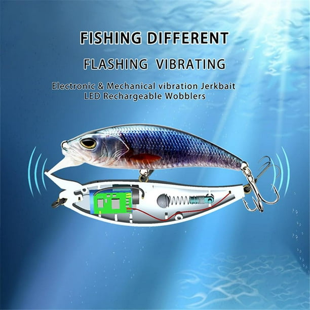 USB Rechargeable Luminous LED Fishing Lures, Electric Swim Bait