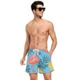 thumbnail image 3 of ALAZA Men's Swim Trunks Beach Shorts Summer Flamingo Leaves Lightweight Athletic Bathing Suits XL, 3 of 9