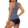 thumbnail image 3 of Women's Diamond Print Beach 2pcs Tankini Swimsuit, 3 of 5