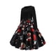 thumbnail image 3 of Vestido de fiesta de Halloween y Navidad para mujer, manga larga, corte A, falda grande, vestido de cóctel, festival, carnaval y vestido con cinturón de lazo, 3 of 5