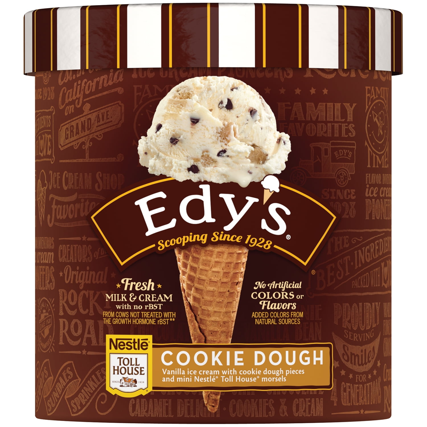 EDY'S DREYER'S Grand Nestle Toll House Cookie Dough Ice Cream 1.5 qt. Carton by Nestlé Dreyer's Ice Cream Company