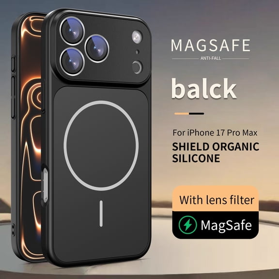 for iPhone 15 Pro Matte Case, Compatible with MagSafe, Built-in Magnetic Ring, Stylish Ultra Slim Anti-Scratch Shockproof Protective Wireless Charging Camera Lens Protector Phone Case, Black