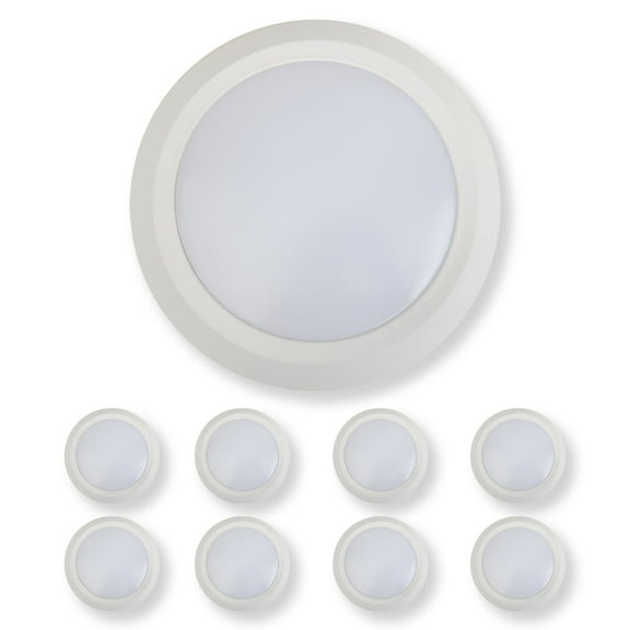 7 Inch LED Disk Light 15W - 3000K - 1080Lumens - White (4 Pack)