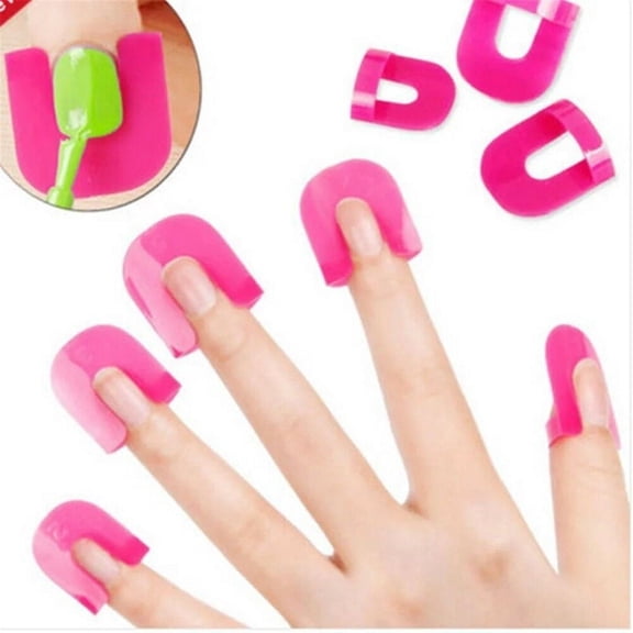26 Piece Finger Cover Stickers, Curved Nail Polish Holders for Manicure Use, TIKA