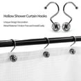 thumbnail image 4 of WSBArt 12pcs Silver Metal Shower Curtain Hooks, Rust Proof Shower Rings for Shower Curtain Liner, Hollow Ball Shower Hooks for Curtain Accessories and Bathroom Shower Rod, 4 of 6