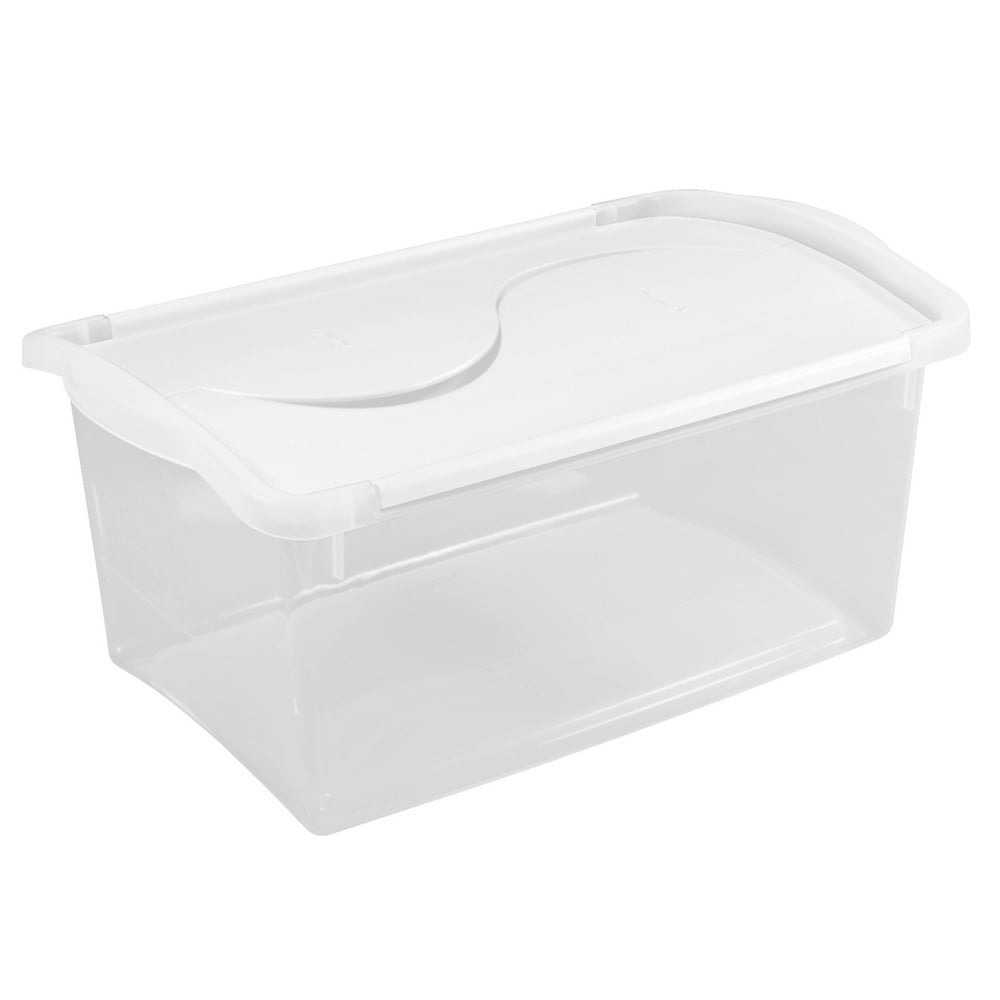 Sterilite 15qt Hinged Lid Storage Box, White
