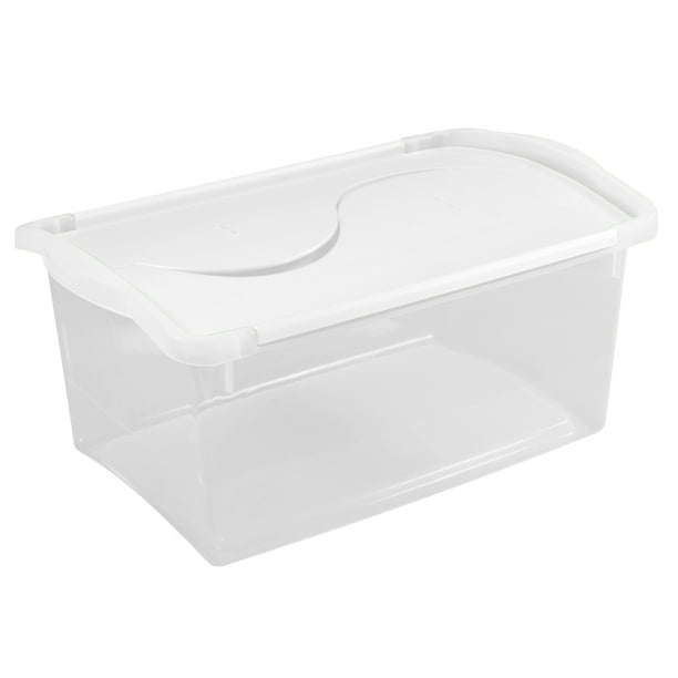 Sterilite 15qt Hinged Lid Storage Box, White - Walmart.com - Walmart.com