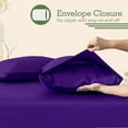 thumbnail image 3 of EGYLIN 800TC Soft Egyptian Cotton Sheet Set Soft and Breathable - 4 Piece Bed Sheet Purple Solid Olympic Queen Size - 18" Deep Pocket, 3 of 5