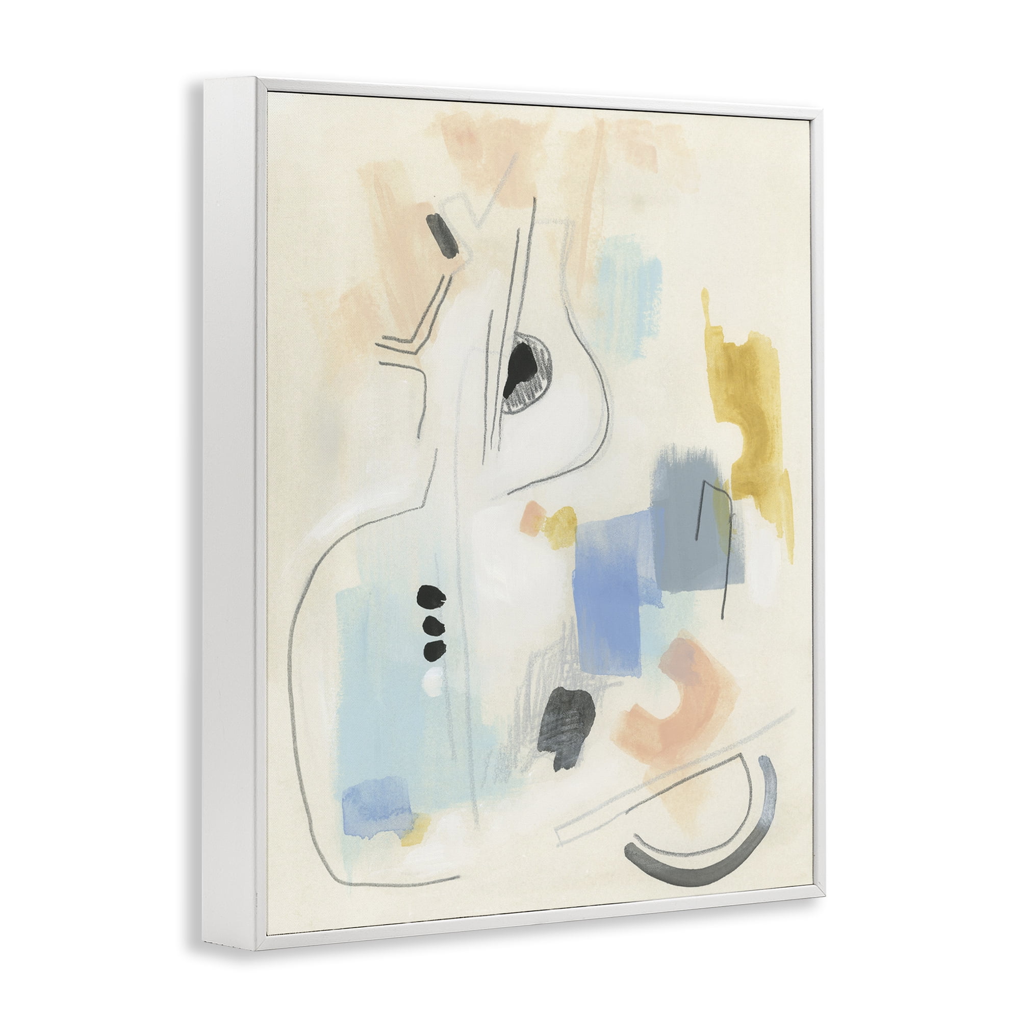 Stupell Industries Funky Modern Pastel Abstraction Abstract Painting White Framed Art Print Wall Art, 24 x 30