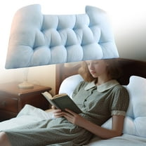 Velvet Headboard Wedge Pillow King Double Size Backrest Cushion for Bed with Removable Washable Cover Bedside Support Bolster Reading Pillow for Daybed Bunk Bed Dorm