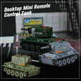 thumbnail image 2 of RC Tank Full Scale Infrared Remote Control Mini Desktop Tank Toy for Kids & Adults, Interactive Battle Vehicle, Gray/Blue, 3.15 Inch, 2 of 8