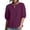 Purple, variant on Women's Lime Green Puff Sleeve Blouse, Split V Neck Short Sleeve Loose Fit Pullover Summer Top, Solid Casual Shirt