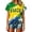 Green, variant on Women Brazil Stripe Graphic Top Short Sleeve Soccer Jersey Style Crew Neck Tee Classic Football Fan Match Day Athletic Shirt