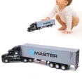 thumbnail image 4 of 1:48 Alloy Simulation Container Car Toy Model with Pull Back Sound Light Effect for Kids Children Collectors, 4 of 7
