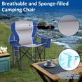 thumbnail image 5 of FREESKY Heavy Duty Camping Chairs for Adults 500lbs Capacity, 0.9mm Thickened Steel Frame Folding Chair, Padded High Back Portable Outside Chair with Cooler Bag and Side Pocket, Blue, 2 Pack, 5 of 7
