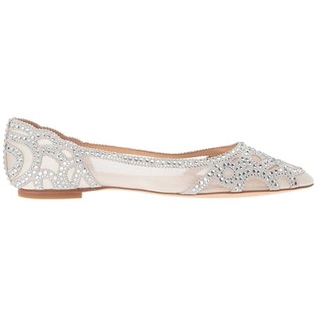 Badgley Mischka Gigi Ivory Satin/Suede/Mesh