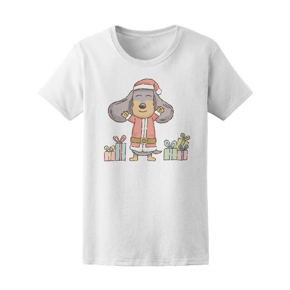 Cute Dachshund In Santa Costume T-Shirt Women -Image by Shutterstock, Female XX-Large