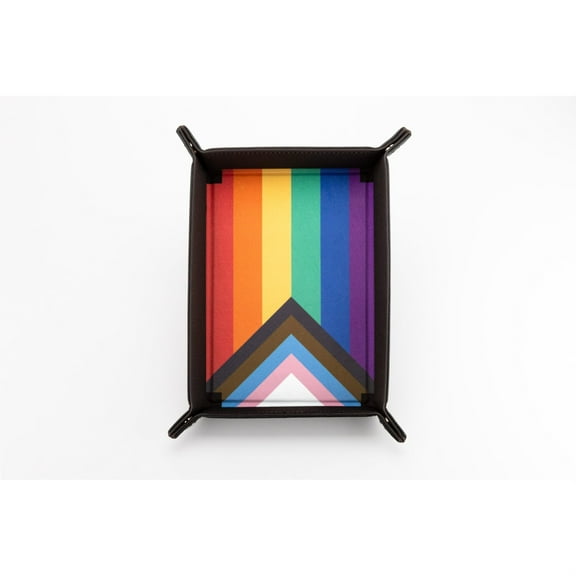 FanRoll by Metallic Dice Games Pride Fold Up Velvet Dice Tray: Rainbow Flag