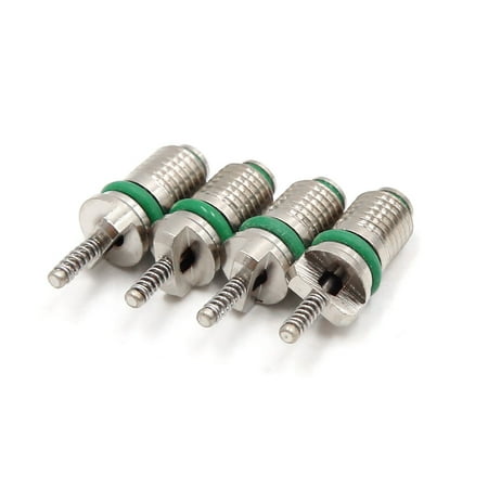Dark Silver Air - 4Pcs Green Silver Tone Car Household Air Condition Refrigerant Valves Core