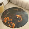 thumbnail image 4 of Lucky Koi Fish Lotus Leaf Washable Round Rug -Circle Area Rugs for Nursery Bedroom, Vintage Non Slip Non Shedding Low Pile Carpet for Living Room Coffee Table Entryway, 4 of 6