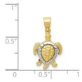 thumbnail image 4 of Real 14kt Two-tone Gold Turtle Charm Pendant; for Adults and Teens; for Women and Men, 4 of 4