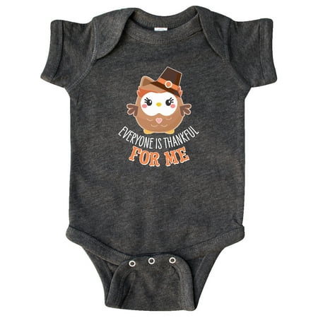 

Inktastic Everyone is Thankful for Me with Cute Thanksgiving Owl Gift Baby Boy or Baby Girl Bodysuit