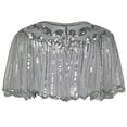 thumbnail image 3 of PrettyGuide Women's 1920s Shawl Beaded Sequin Deco Evening Cape Bolero Flapper Cover up, One Size, 3 of 5