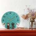thumbnail image 6 of SKYSONIC Cute Cat Paws Wall Clock 10 Inch Silent Non Ticking Round Clock Oil Painting Clock Easy to Read Clock for Living Room Bedroom Bathroom Home Decor, 6 of 7