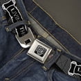 thumbnail image 2 of Buckle-Down Belt, Seatbelt Buckle Belt, Living the Dream Scroll Gray Black White, 34 to 52 Inches, 2 of 9