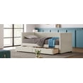 thumbnail image 5 of Upholstered Sofa Bed With Backrest Armrests Daybed Frame With Storage For Bedroom Guest Room Living Room (Twin Size), 5 of 9