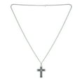 thumbnail image 2 of American Exchange Men's Diamond Stainless Steel Silver Cross Pendant Necklace, 2 of 4
