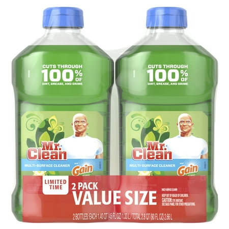 90 Magenta Printhead Cleaner - Mr. Clean with Gain Original Scent Multi-Surface Cleaner, 2 Pack, total 90 fl oz
