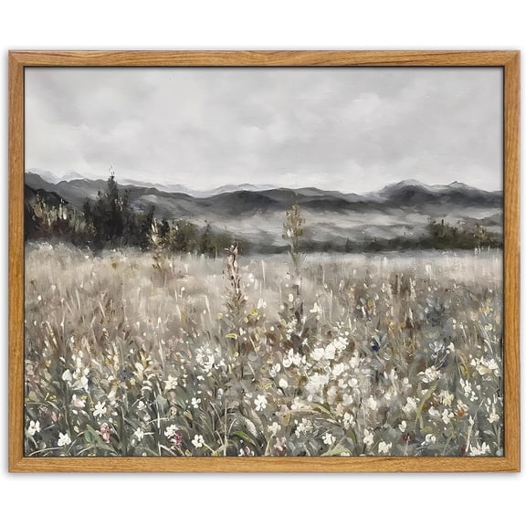 Unframed Wall Art Decorations Classical Oil Painting Canvas Prints Champ fleuri Vintage Wall Art for Home Room Bathroom Decor