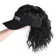 thumbnail image 1 of KAKOWELY Gorra de béisbol con cola de caballo rizada: Peluca elegante para mujer - Cola de caballo alta con visera para uso diario y fiestas. Peluca sintética., 1 of 4