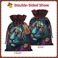 thumbnail image 2 of Rocae Colorful Flower Tiger Print Christmas Drawstring Linen Gift Bag with Drawstrings Treat Bag Goody Present Bags for Christmas Party Favor, 2 of 8
