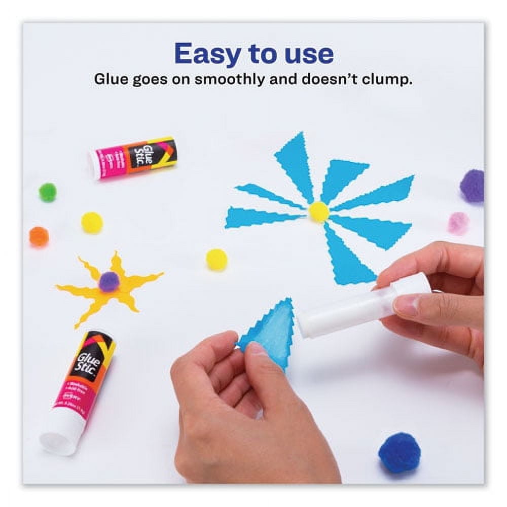 Permanent Glue Stic Value Pack, 0.26 Oz, Applies White, Dries Clear, 6/pack | Bundle of 5 Packs