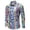 Sky Blue, variant on Mens 70s Disco Party Gold Silver Multicolour Plaid Sequins Print Long Sleeve Button Down Shirts Gold M