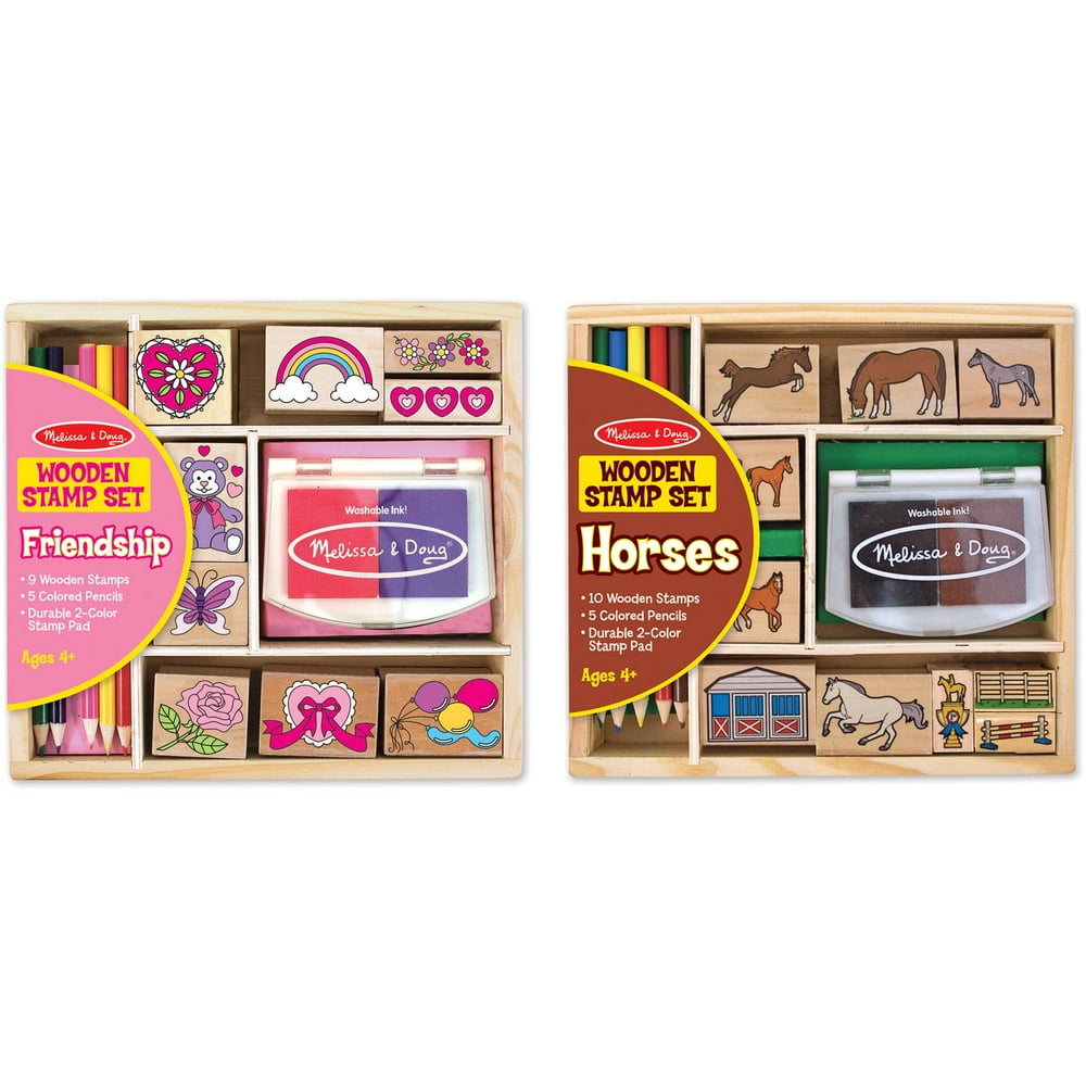 melissa and doug wooden stamp set vehicles
